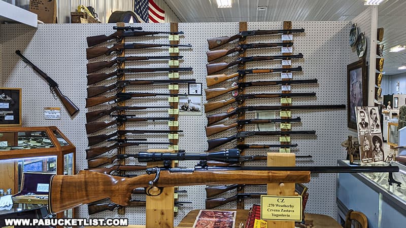 Vintage rifles exhibit at the Isett Heritage Museum In Huntingdon County Pennsylvania.