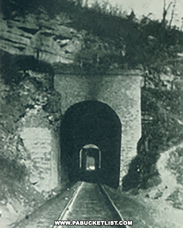 The Layton Tunnel in Fayette County was used by the Washington Run Railroad until 1931.