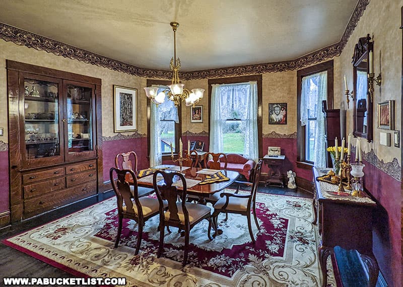 The Victorian dining room at the Silence of the Lambs house.
