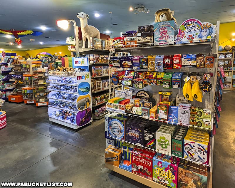 Games and brain teasers for sale at the stealth bomber toy store in Butler County PA.