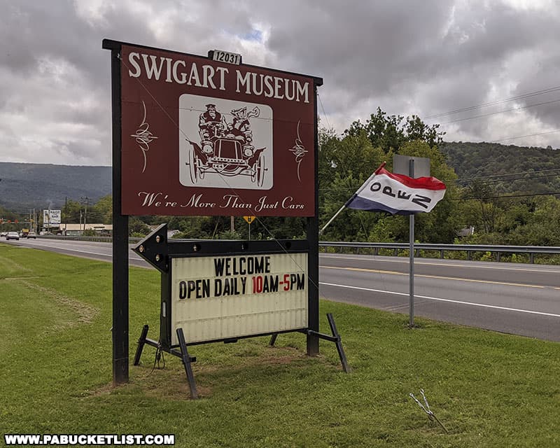 The Swigart Museum is located along Route 22 just east of Huntingdon, PA.