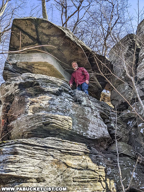 Part of the ledge near Ticklish Rock in Sullivan County Pennsylvania.