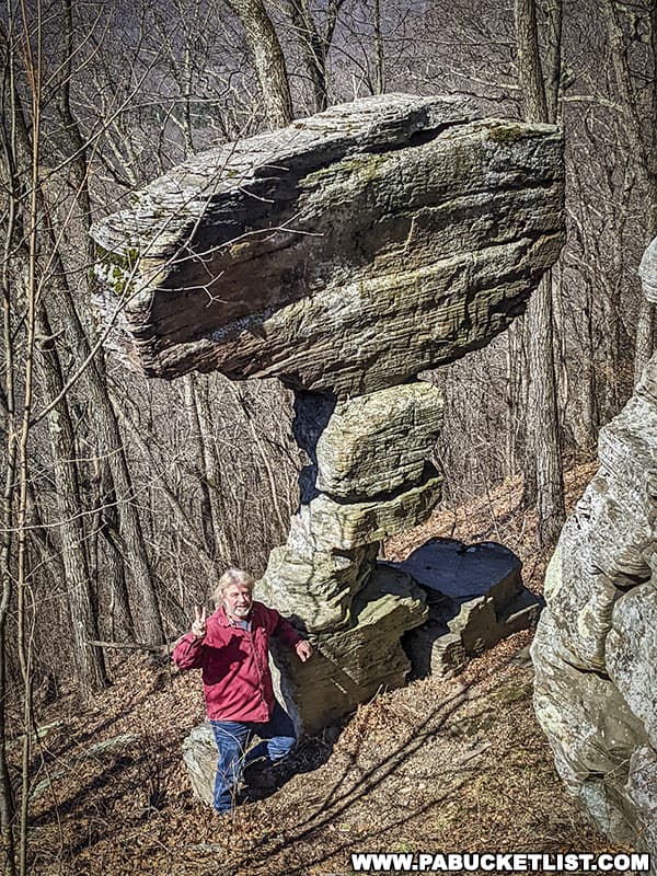 Looking down on Ticklish Rock in Sullivan County Pennsylvania.
