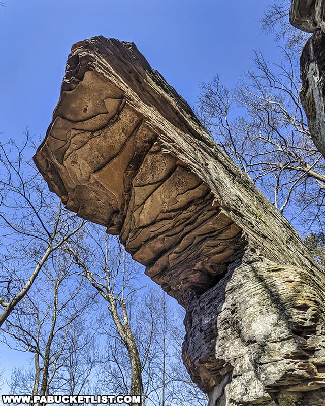 Looking up at Ticklish Rock from the hillside below.