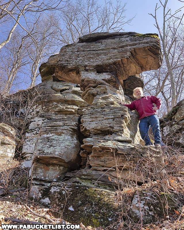 Ticklish Rock is between 12 and 14 feet tall.