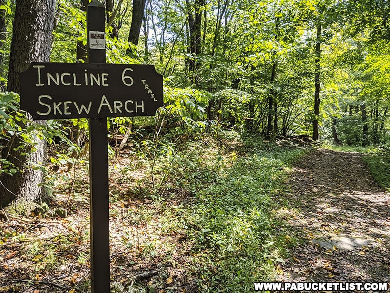 The Incline 6 Trail at the Allegheny Portage Railroad near Altoona Pennsylvania.