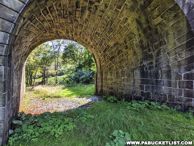 Route the Allegheny Portage Railroad near Altoona took beneath the Skew Arch Bridge.