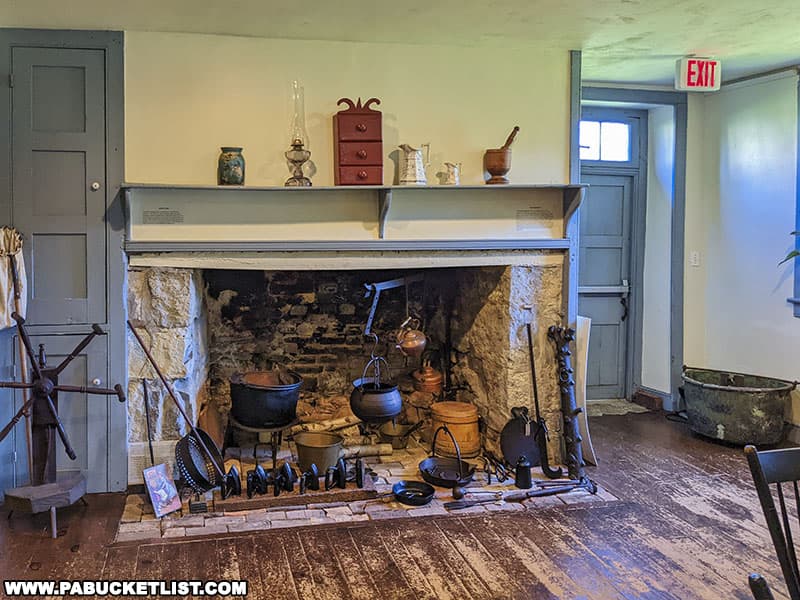 The original hearth at Centre Furnace Mansion in State College Pennsylvania.