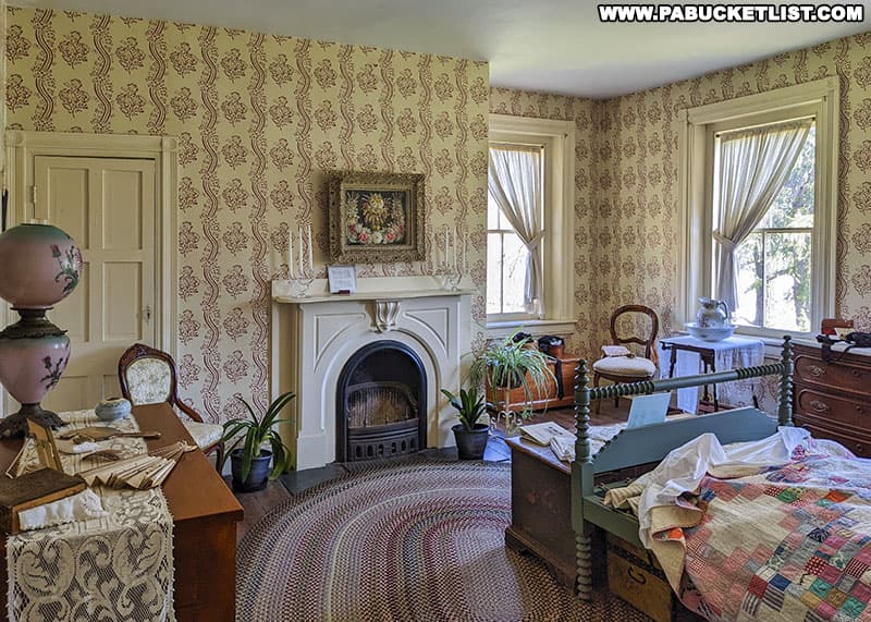 Southeast bedroom at Centre Furnace Mansion in State College PA.