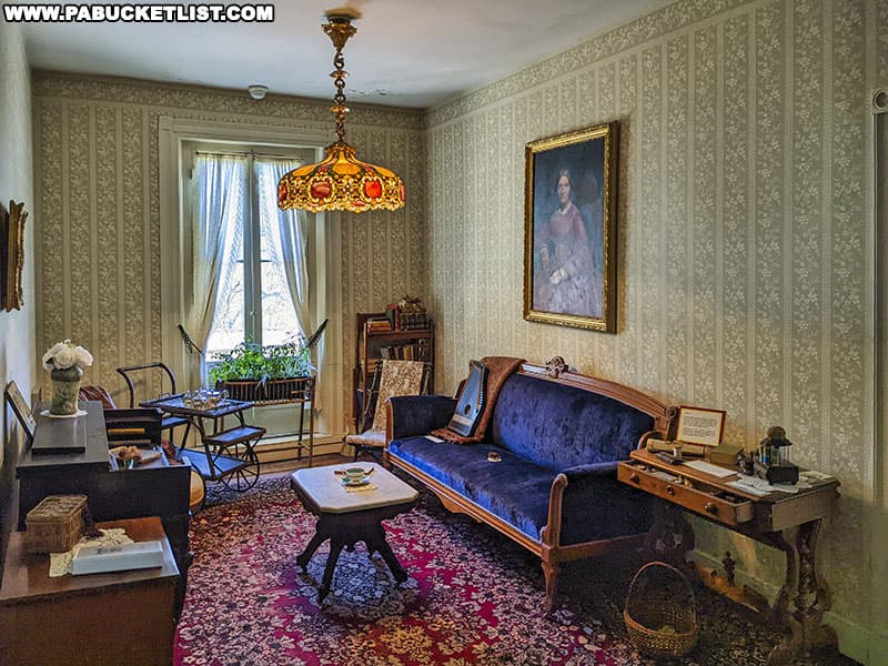 Second floor sitting area at Centre Furnace Mansion in State College PA.