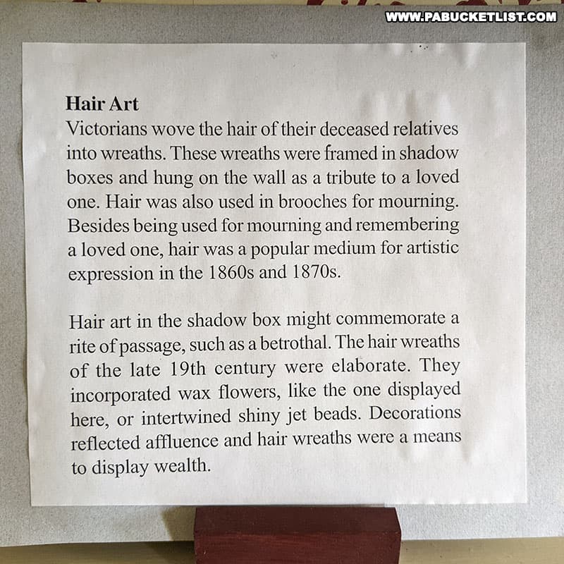 Explanation of what hair art was in the 1860s and 1870s.
