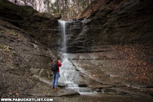 Exploring Fall Run Falls in Allegheny County Pennsylvania.