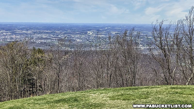 Looking out over Uniontown from the base of the Jumonville Cross.