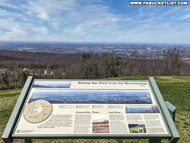 Description of the view from Dunbar's Knob and the Jumonville Cross.
