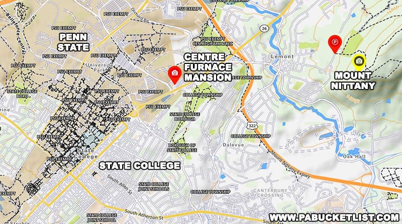 Directions to Centre Furnace Mansion in State College Pennsylvania
