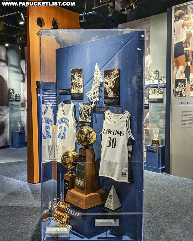 Penn State Lady Lions basketball exhibit at the Penn State All-Sports Museum.