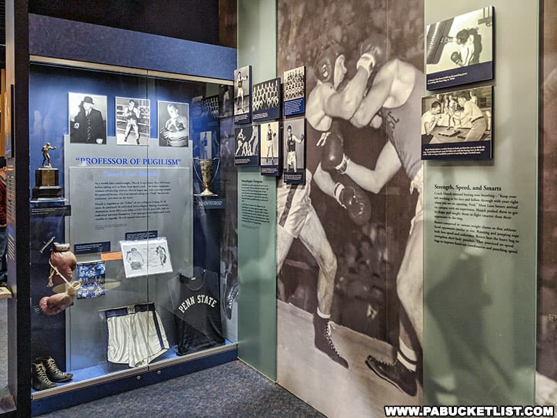 Penn State boxing exhibit at the Penn State All-Sports Museum.