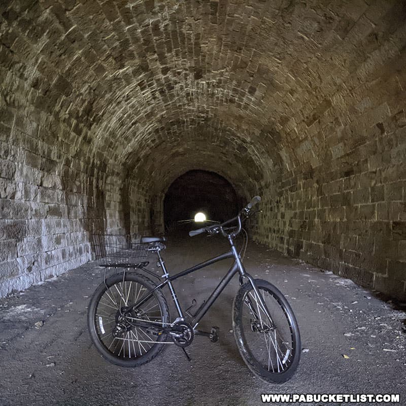 The brick lined entrance to the Staple Bend Tunnel along the former Allegheny Portage Railroad in Cambria County.