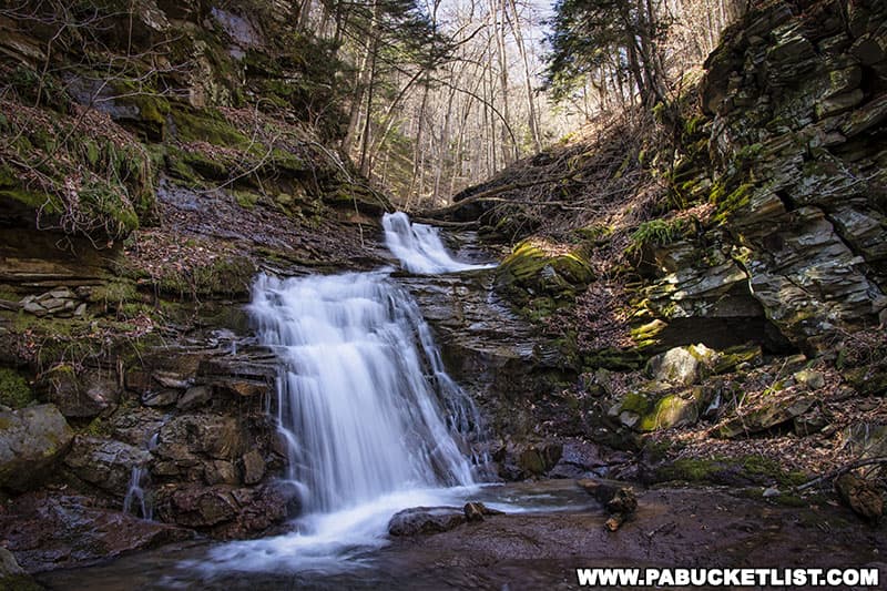 Two of the three drops on Triple Falls in the Loyalsock State Forest.
