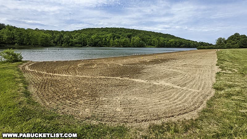 The beach area at Keystone State Park in Westmoreland County Pennsylvania..