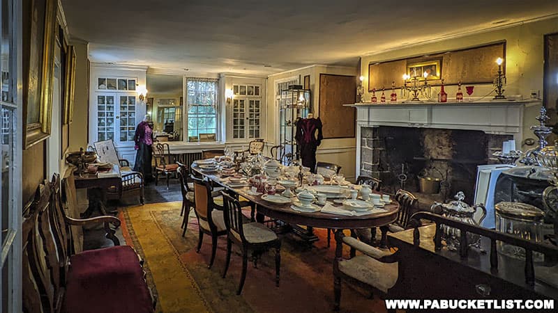 The dining room in the Boal Mansion.