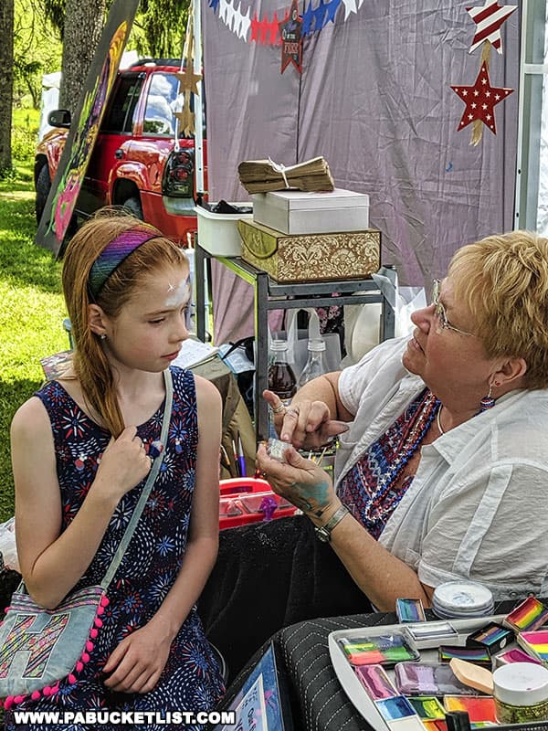 Face painting at the Boal Mansion on Memorial Day weekend in Boalsburg PA.