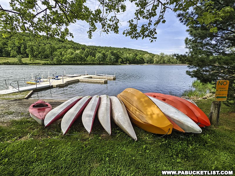 The boat rental area at Keystone State Park in Westmoreland County Pennsylvania.