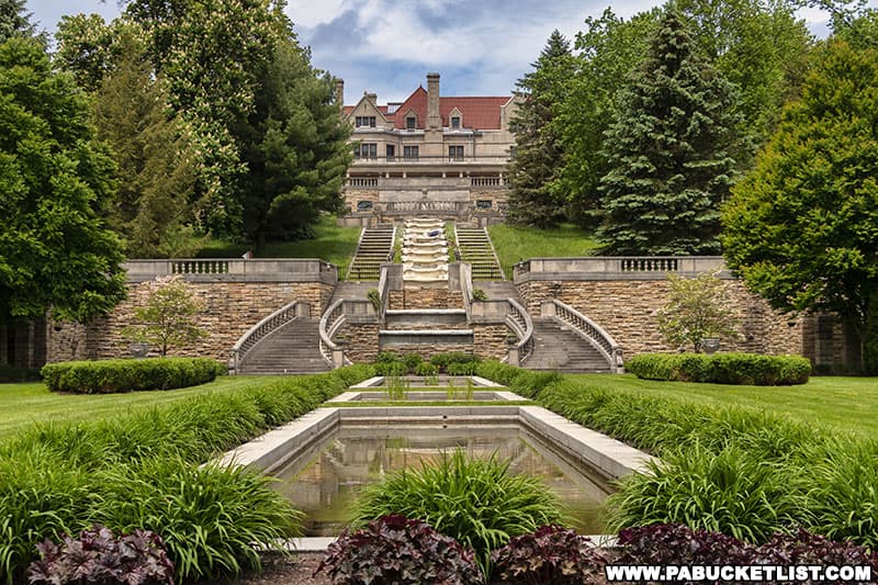 The former summer estate of Charles M. Schwab, located on a hill above the Sunken Gardens.