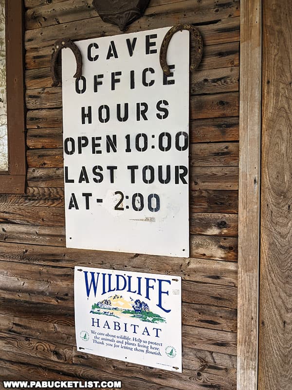 Office hours at the Coral Caverns Visitor Center.