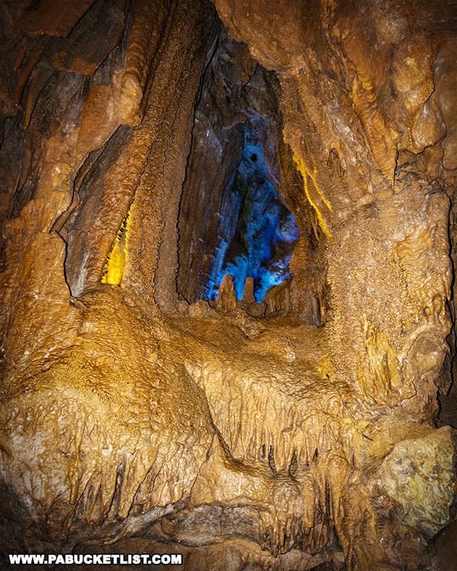 Formations inside Coral Caverns in Bedford County Pennsylvania.