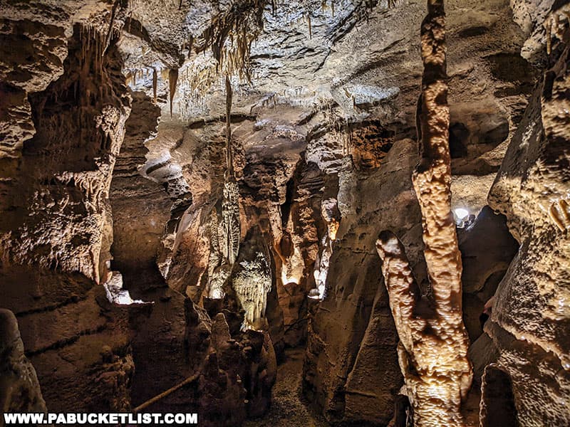 Exploring Lincoln Caverns and Whisper Rocks cavern in Huntingdon County Pennsylvania.