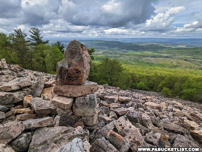 View to the southwest from Sausser's Stone Pile along the Standing Stone Trail in Huntingdon County Pennsylvania.