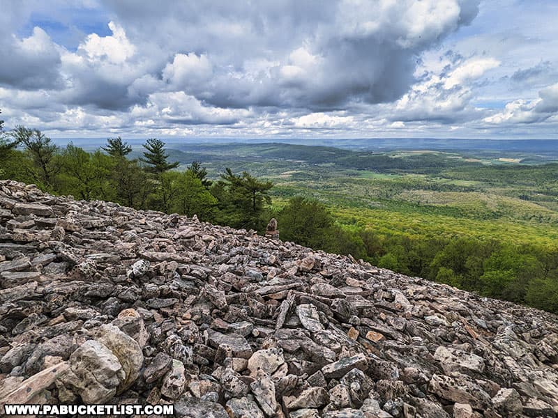 View to the south from Sausser's Stone Pile in the Rothrock State Forest.