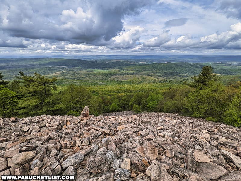 Looking west over Huntingdon County from Sausser's Stone Pile along the Standing Stone Trail.