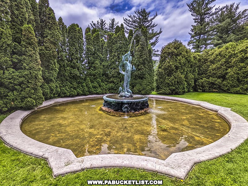 A fountain in the Sunken Gardens at Mount Assisi in Loretto Pennsylvania.