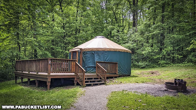A yurt you can rent at the Keystone State Park campground.