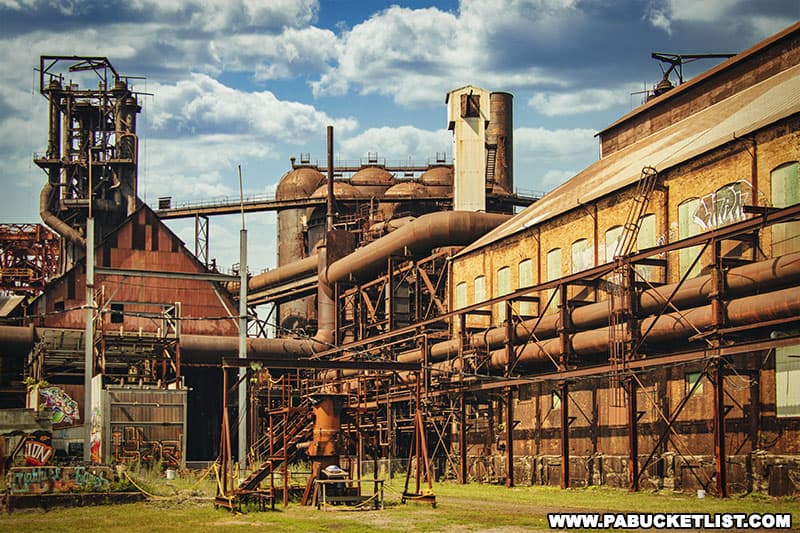 The Carrie Blast Furnaces were once part of the Homestead Steel Works in Pittsburgh.