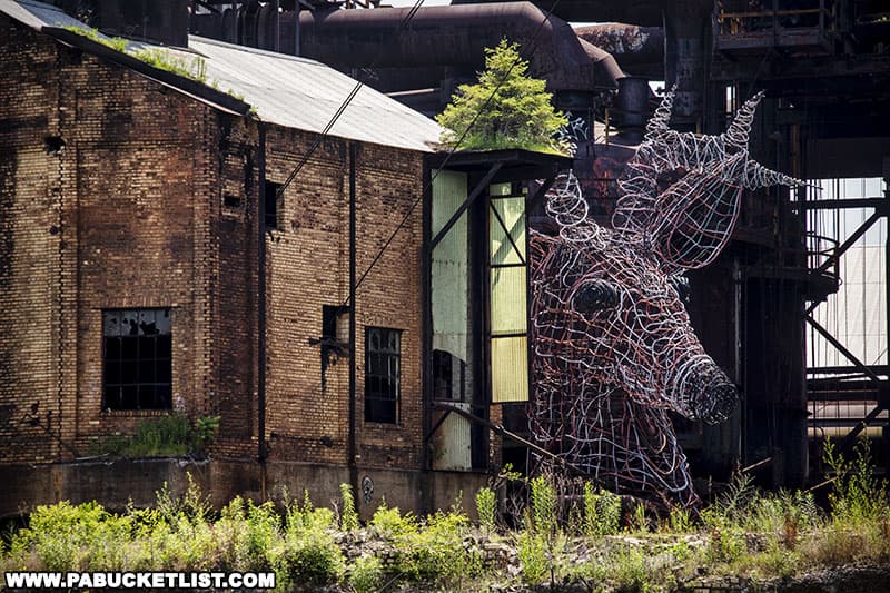 The Carrie Deer is one of the countless photo-ops on the Rivers of Steel tour of the blast furnace grounds.