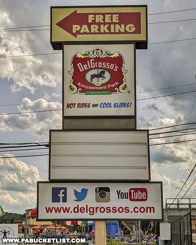 Parking is free at DelGrosso's Park and Laguna Splash water park.