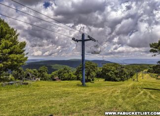 One of several ski lifts on the north face of Blue Knob in Bedford County PA.