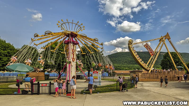 Some of the rides for older kids and adults at DelGrosso's Amusement Park in Blair County Pennsylvania.