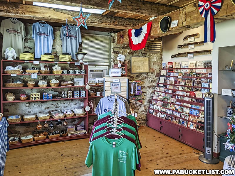 The gift shop inside the barn at Fort Roberdeau in Blair County Pennsylvania.