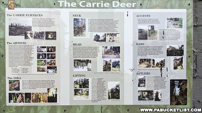 An informational display on the construction of the Carrie Deer.
