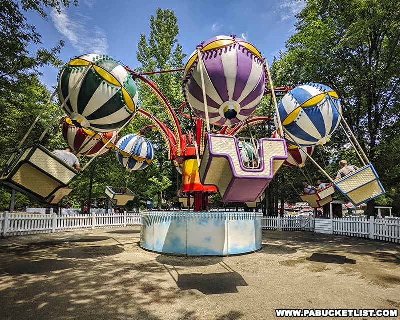 Balloon Race ride at Idlewild Park in Ligonier Pennsylvania.