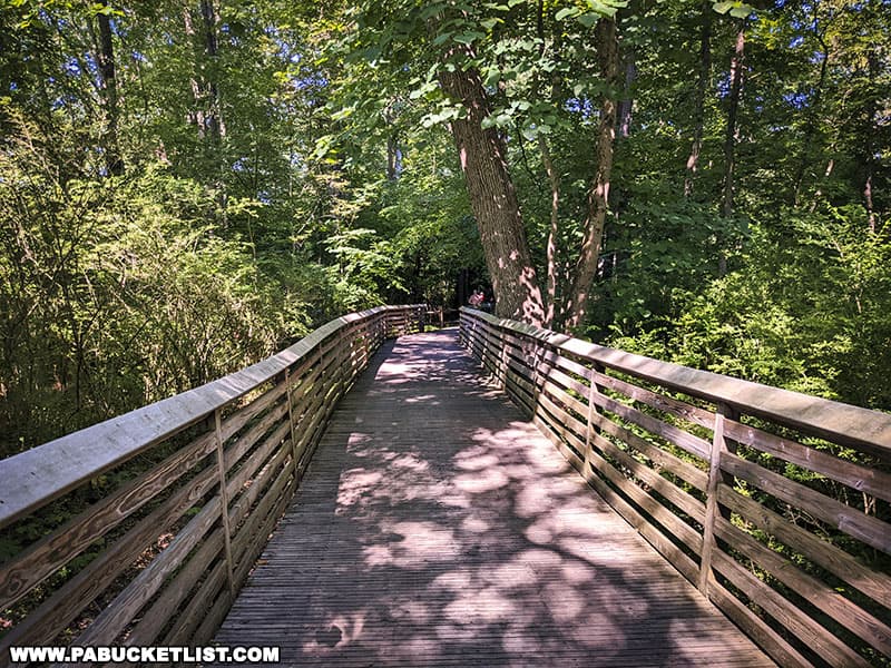 Walking path between Soak Zone and Raccoon Lagoon at Idlewild Park in Ligonier Pennsylvania.