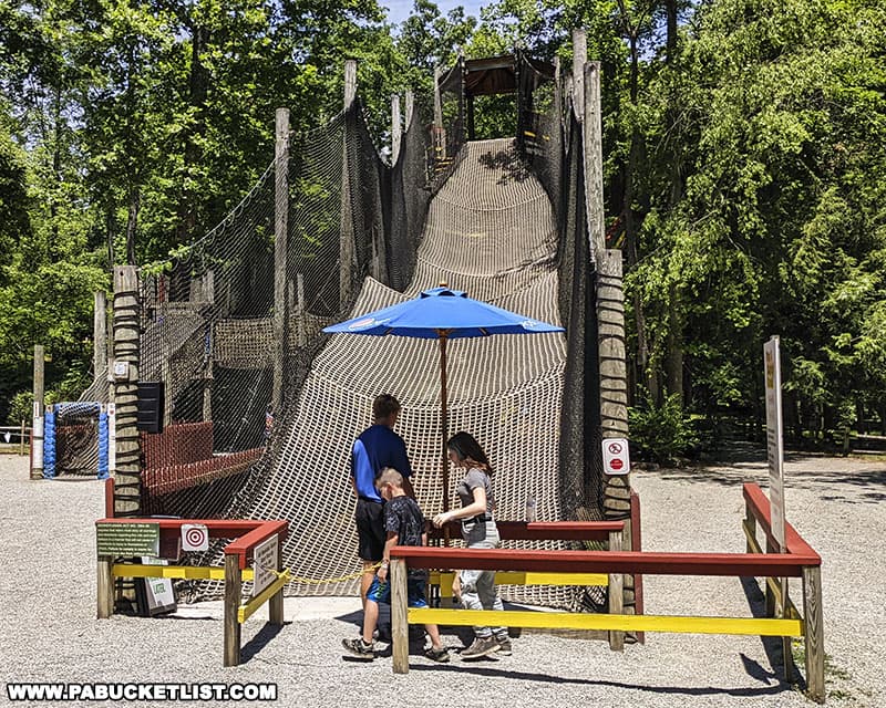 Net Climb in Jumpin' Jungle at Idlewild Park.