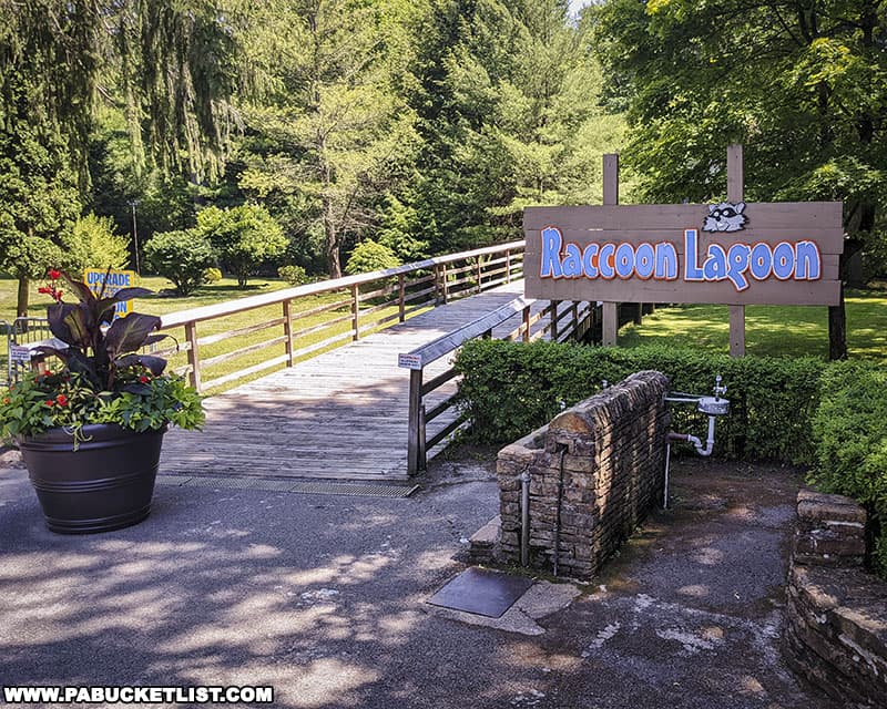 Entrance to Raccoon Lagoon at Idlewild Park in Westmoreland County Pennsylvania.