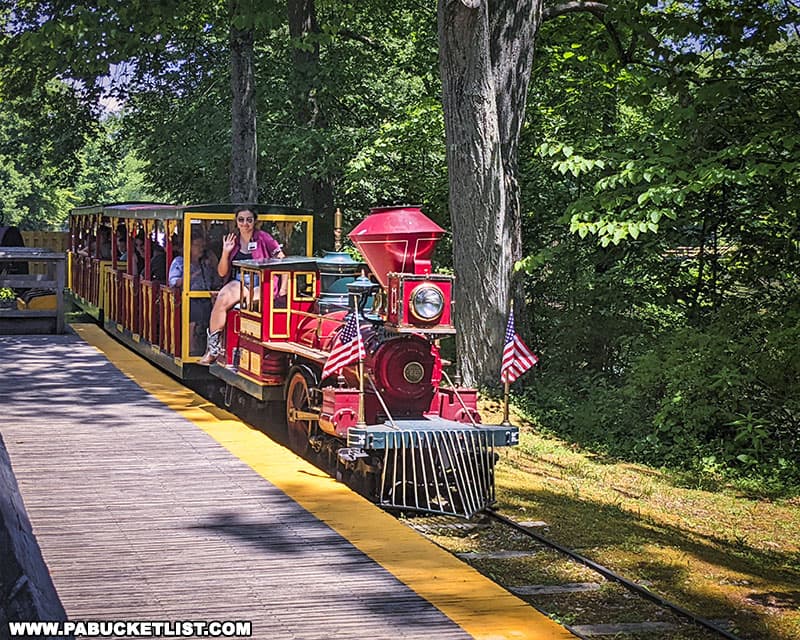 Loyalhanna Limited train ride at Idlewild Park in Ligonier Pennsylvania.