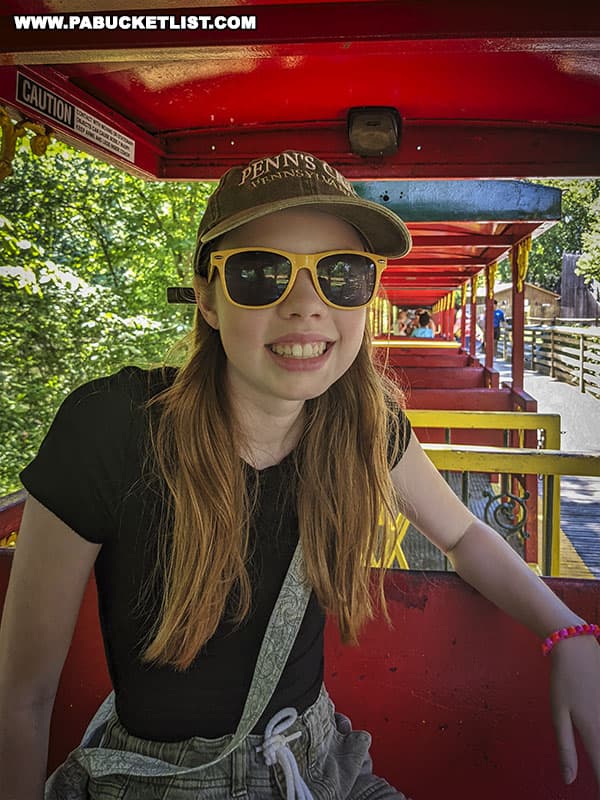 Riding the Loyalhanna Limited at Idlewild Park in Westmoreland County Pennsylvania.
