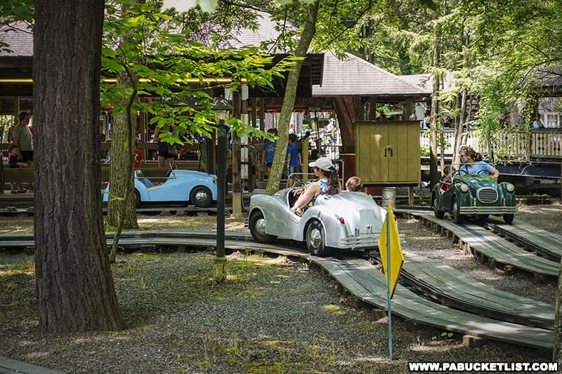The Antique Cars ride at Knoebels.